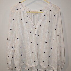 Farmers Market Women's Lightweight Cotton Blouse.  Size Large